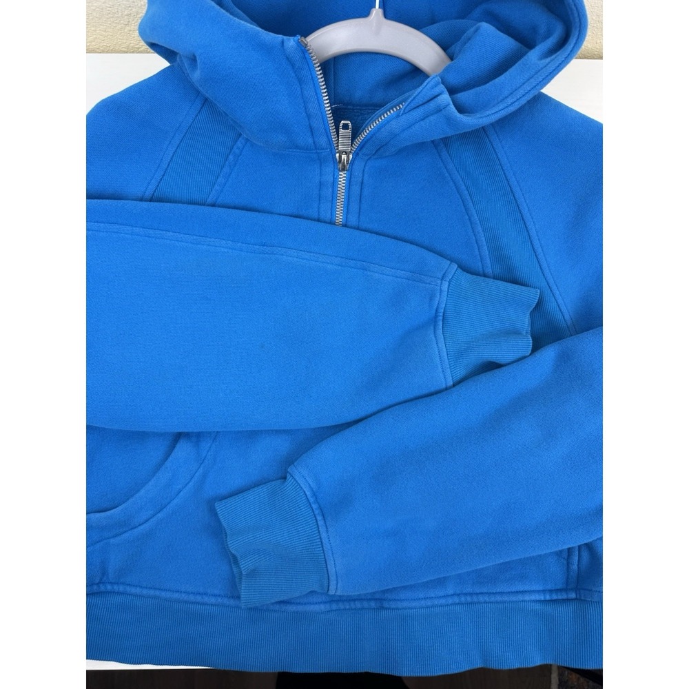 Lululemon Women's Scuba Oversized Half Zip Cropped Hoodie size XS/S Blue Aqua - Picture 5 of 10